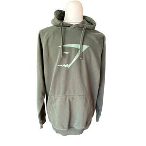 Gymshark Fleece Hoodie Sweatshirt, Olive Green, Mens, Womens, Tween, Size Small